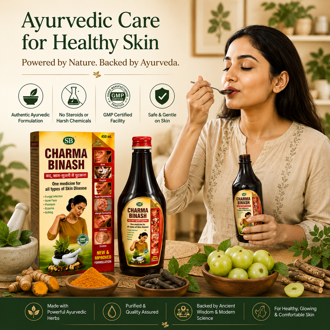 Nature's Secret for Healthy & Radiant Skin – Charma Binash Ayurvedic Syrup