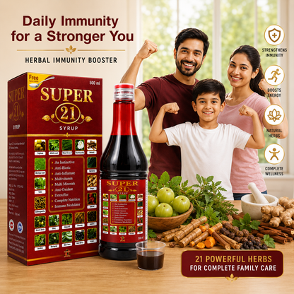 Super 21 Ayurvedic Immunity Booster Syrup 500ml | Herbal Health Tonic with 21 Natural Herbs