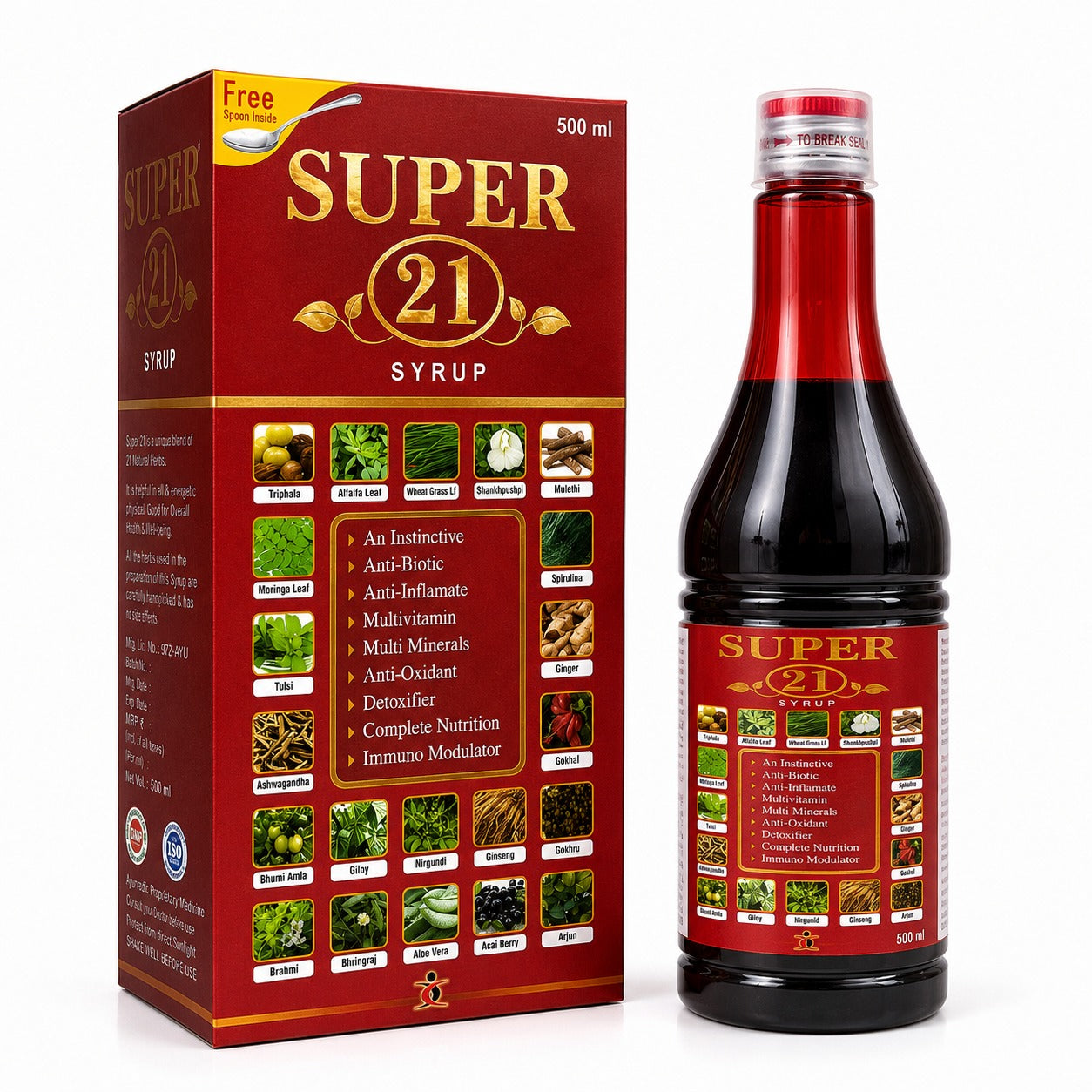 Super 21 Ayurvedic Immunity Booster Syrup 500ml | Herbal Health Tonic with 21 Natural Herbs